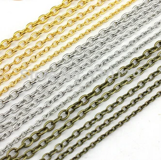 

GHRQX Hot Sell Iron chain necklace 09 (3.5*5mm) Jewelry Findings make necklace bracelets Boday chian 1meter