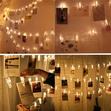 2M 6.5FT 1M 3.3FT LED Garland Lights Photo Clip Fairy LED String Lights battery operated Window party wedding decoration mariage