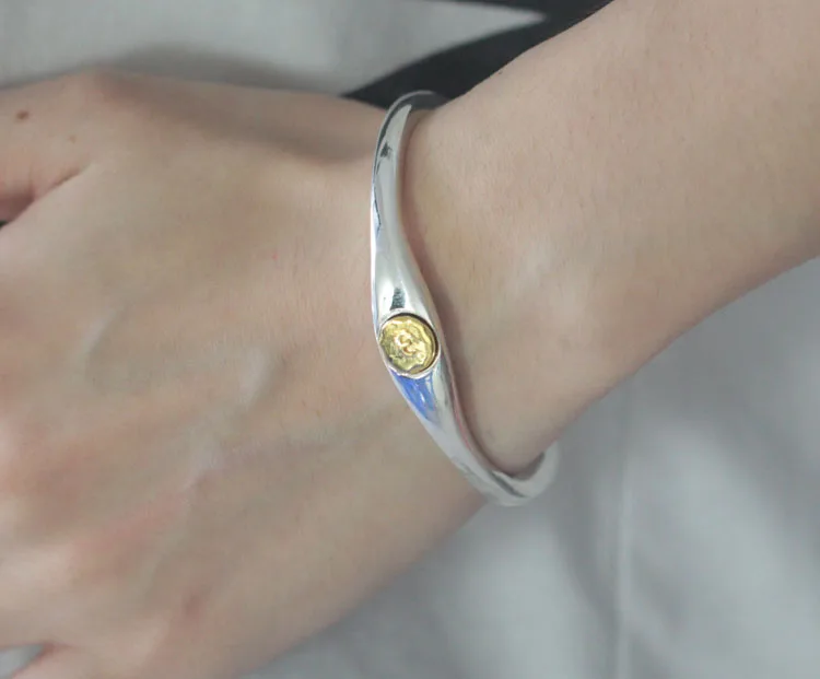 Настоящее твердое Стерлинговое Серебро 925 двуголовый Орел манжета браслет для мужчин и женщин высокое качество дизайнерские украшения подарочная коробка