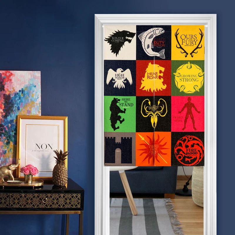 

Nice Book Room Door Curtain Beautiful Linen Cotton Fabric Pop Art Printing Width 85cm,Length 90cm/120cm,Short Curtains