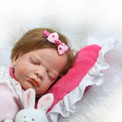 Настоящее Спящая девочка кукла реборн 20 "50 см силиконовые куклы для новорожденных и малышей для детей подарок высокого класса npk кукла