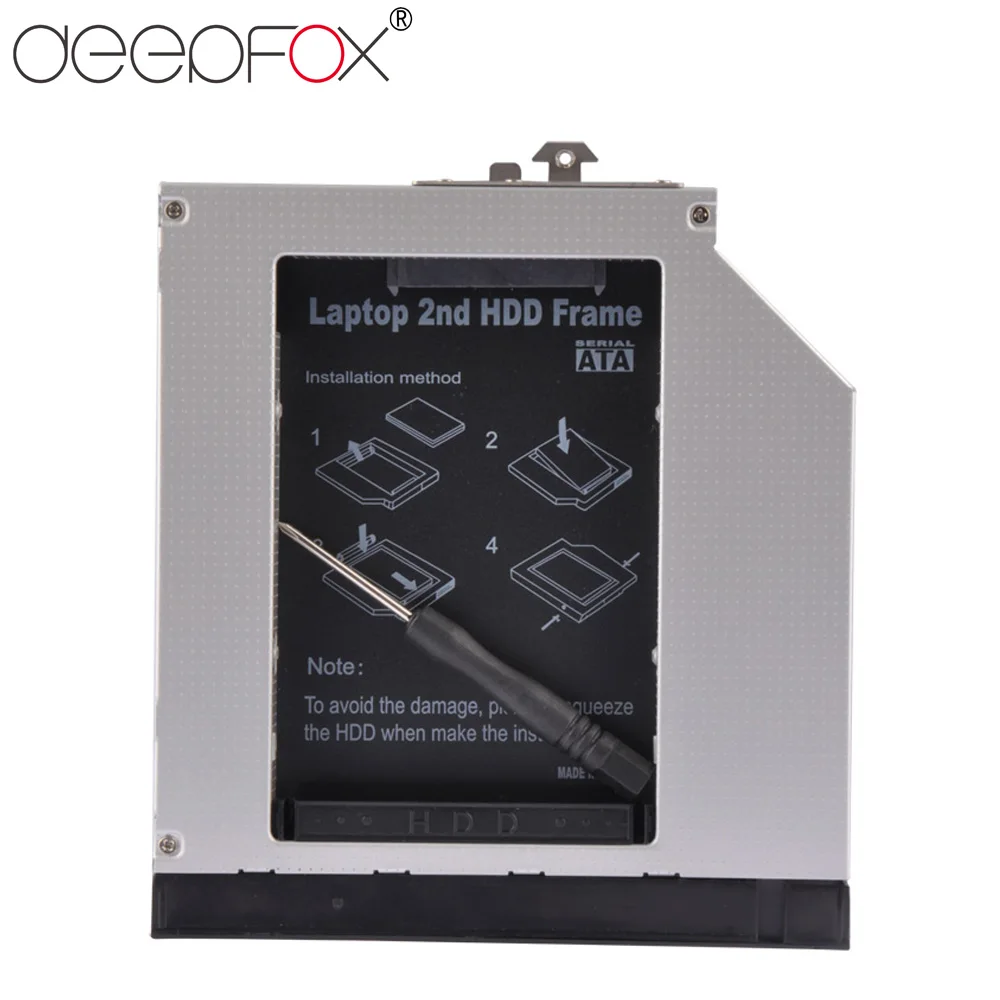 DeepFox 2nd HDD Caddy 12 7 мм SATA 3 0 2 5 &quot2 ТБ SSD жесткий диск Корпус для ноутбука HP 8460W с