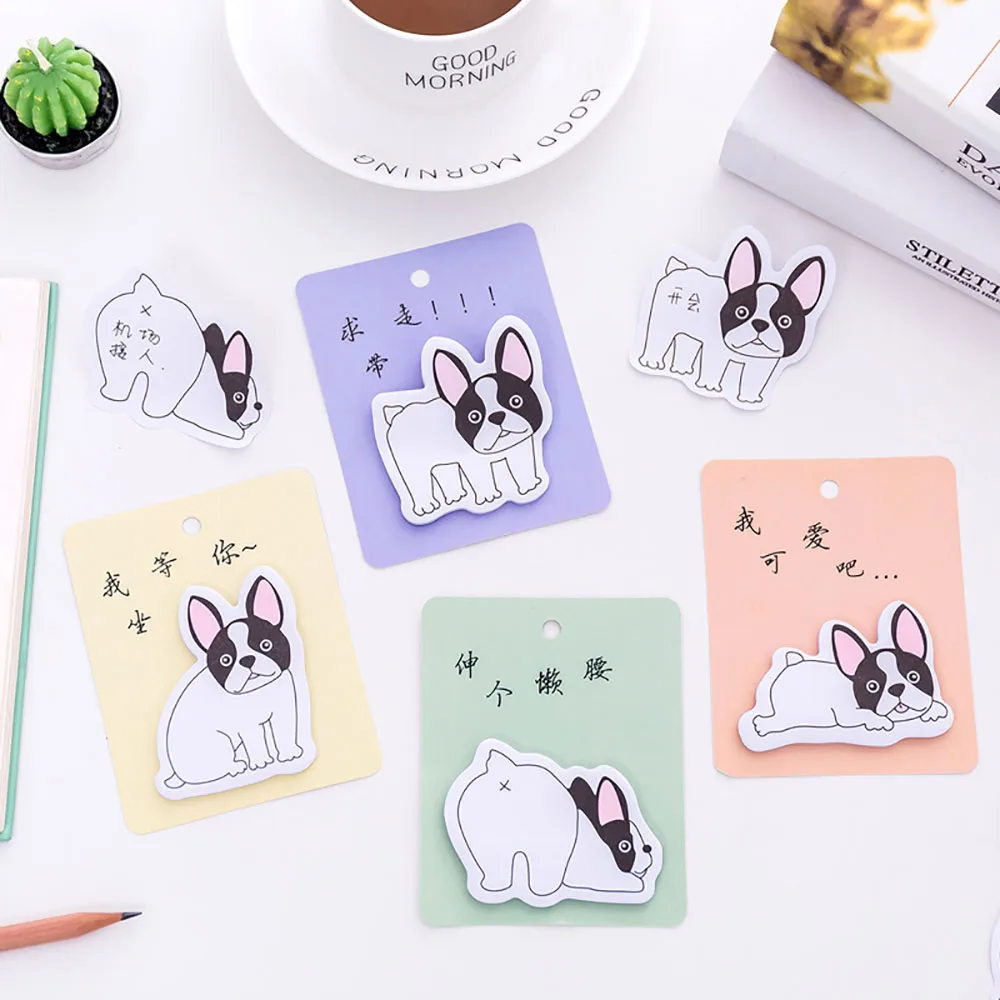 2 шт Kawaii мультфильм собака блокноты для записей Kawaii Sticky Notes План наклейки memo pad Сообщение Письма заметки офисные школьные принадлежности