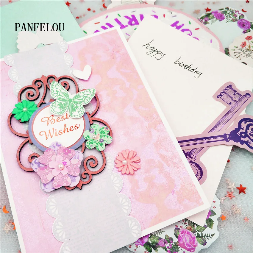 

PANFELOU Flowers badge metal craft paper die cutting dies Scrapbooking/DIY Thanksgiving Day Easter Embossing mould cards
