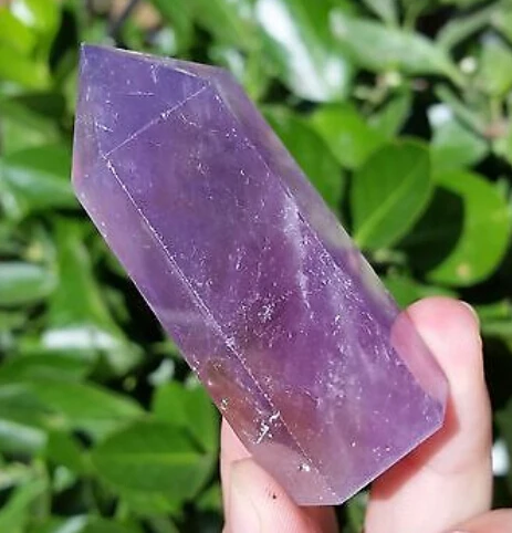 

huij 00901 A++ NATURAL Amethyst QUARTZ CRYSTAL WAND POINT HEALING Bronze Statue