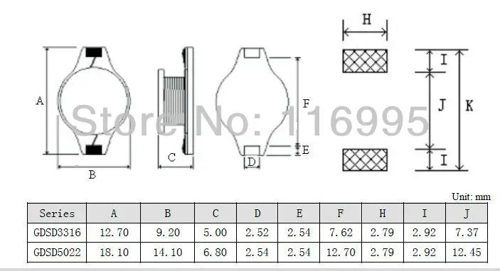 SMD индуктор комплект gdsd3316(0301) 2.2uh-470uh 12.7x9.2x5 мм 11valuesx12pcs = 132 шт