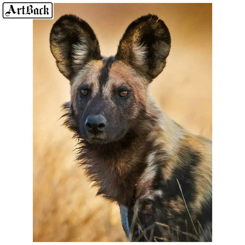 

5d diamond painting hyena african animal dog full square drill diamond embroidery kit 3d diamond mosaic wall sticker