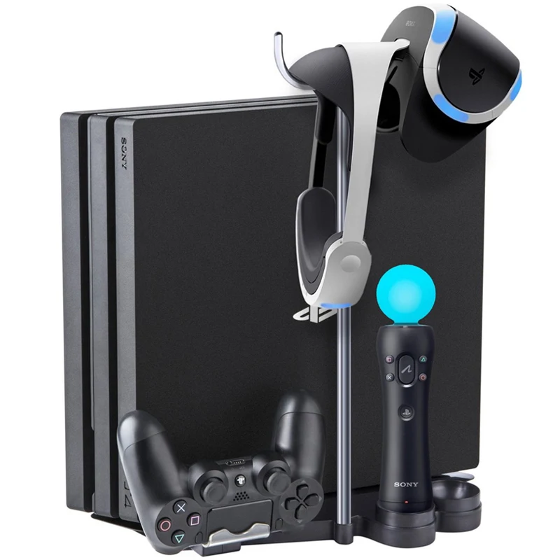 

5in1 Multi Function Charging&Stand Holder Base PS4 Slim PRO Console+Move Controller Charger Station+Handing VR Headset&Earphone
