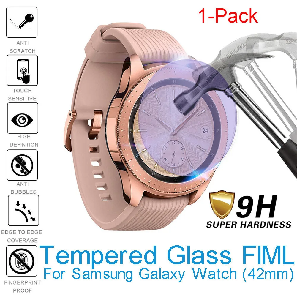 

1 Pcs Anti Blue light Tempered Glass Screen Protector Full Cover Film For Samsung Galaxy Watch 42mm Bubble Free Easy to Install