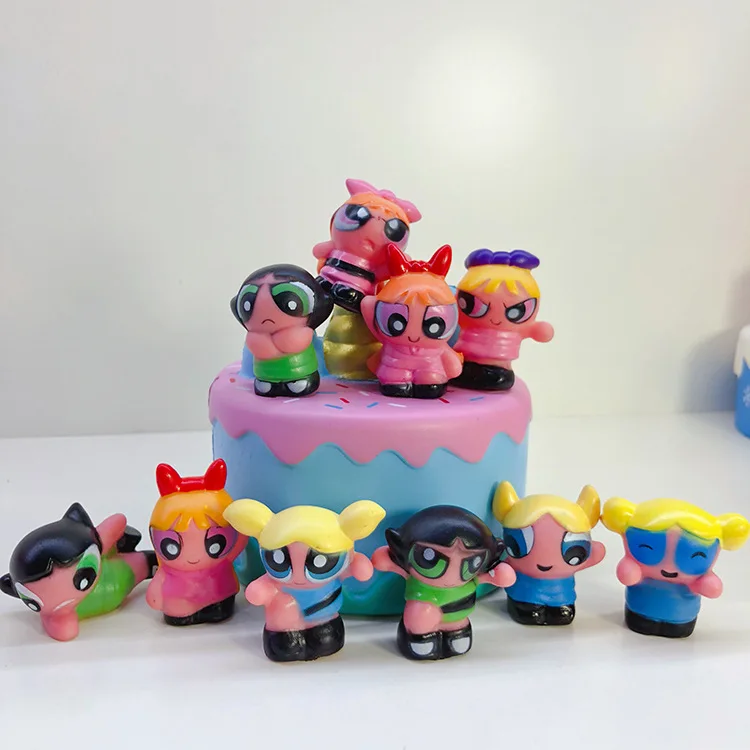 

10pcs The Powerpuff Girls Figure Playset Toppers 5cm/2" Cartoon Cake Dolls Not House Packed Fittings