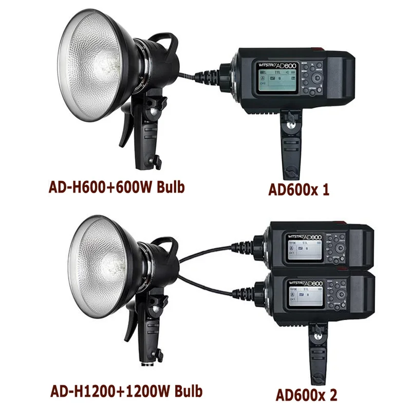 Godox AD-H600/AD-H1200 портативная вспышка с креплением Bowens AD-FT600 600 Вт/AD-FT1200 1200 Вт голая лампа для вспышки AD600B AD600BM