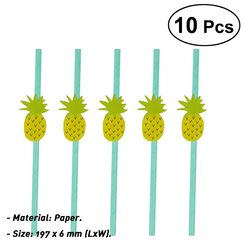 Многоразовая соломинка для питья, тропическая бумажная соломинка для питья, набор для Гавайского лета, пляжа, бассейна, бара, украшения для клубной вечеринки - Цвет: 14