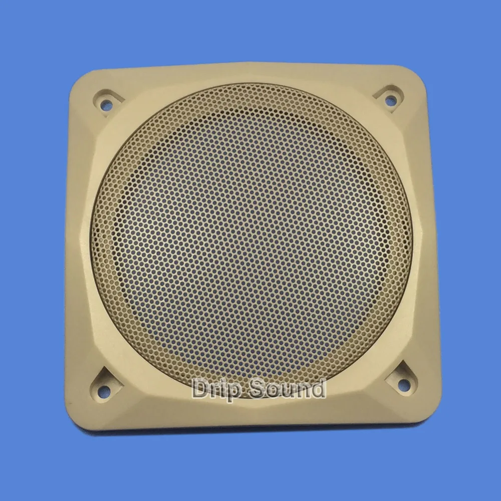 

For 5" inch Car Audio Speaker Conversion Net Cover Decorative Circle Metal Mesh Grille 143x143mm #Beige