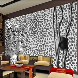 Beibehang обоев обычай росписи обоев гостиной, спальни моды стерео leopard диван ТВ фоне стены украшения