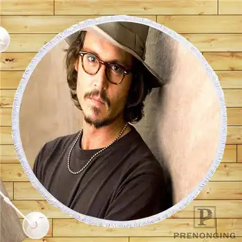 

Custom DIY Customized Microfiber Fabric Johnny_Depp (1) Round Beach Blanket Towel Printed on Demand 150cm #19-01-28-4-114