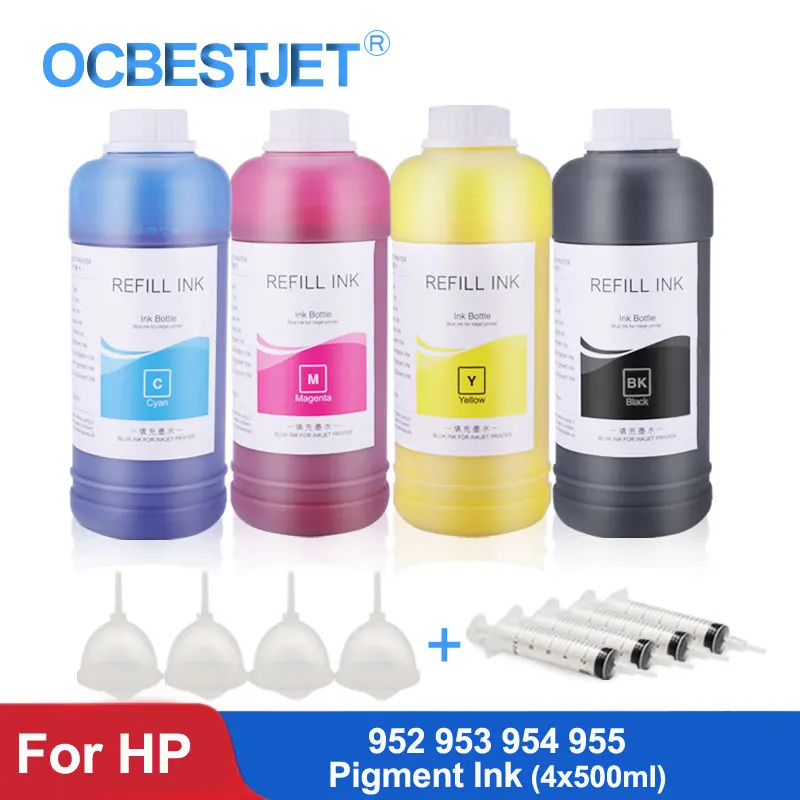 4x500ml Pigment Ink For HP 952xl 953xl 954xl 955xl For HP 7740 8210