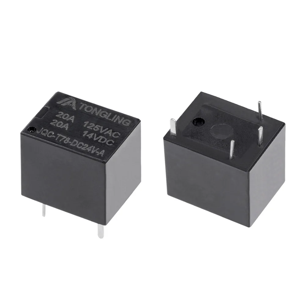 Uxcell 10 Pcs Relays JQC T78 DC24V A DC 24V Coil SPST 4 Pin PCB