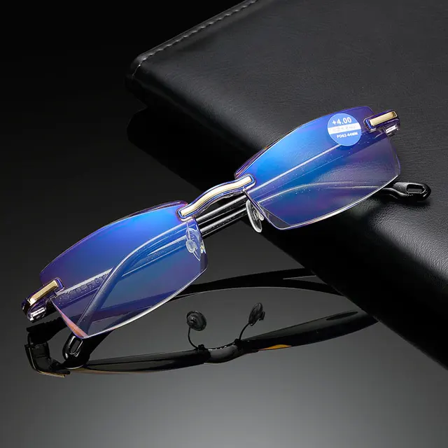 Unisex Ultralight Rimless Reading Glasses Women Men Anti Blue Ray