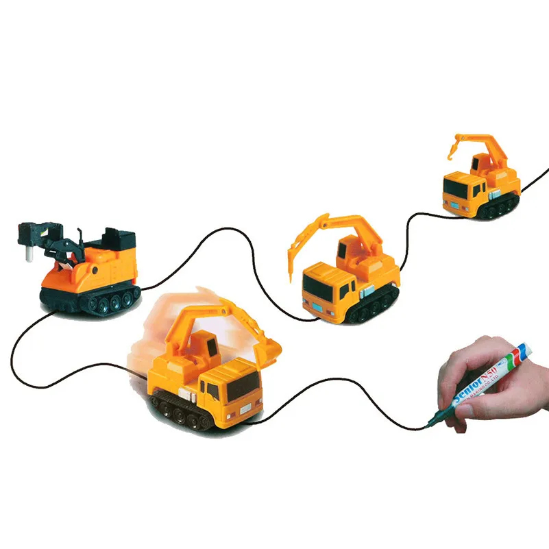 

Follow Any Drawn Line Magic Pen Inductive Car Truck Model Children Kids Toy Gif mini rc radio machine car toys for children B2