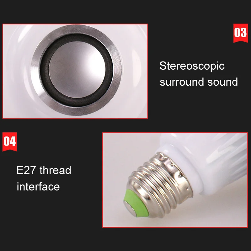 

Wireless Bluetooth Speaker Bulb LED Light Lamp Smart Music Playing With Remote Controller HUG-Deals