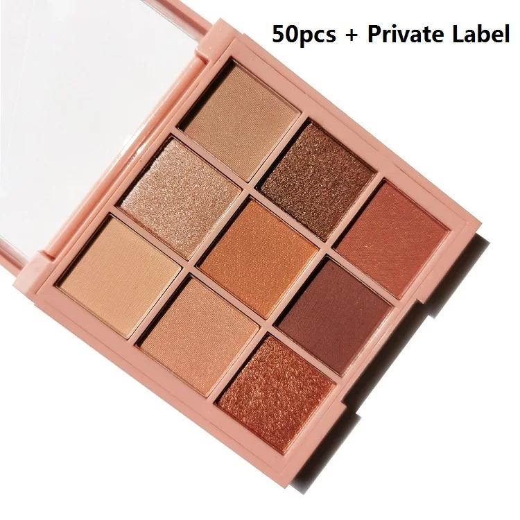 50pcs Private Label 9 цветов, палитра теней для век, индивидуальная метка, поставщик, стойкий, высокий пигмент, макияж, косметика, набор, мерцающий и матовый блеск - Цвет: 50pcs Private Label