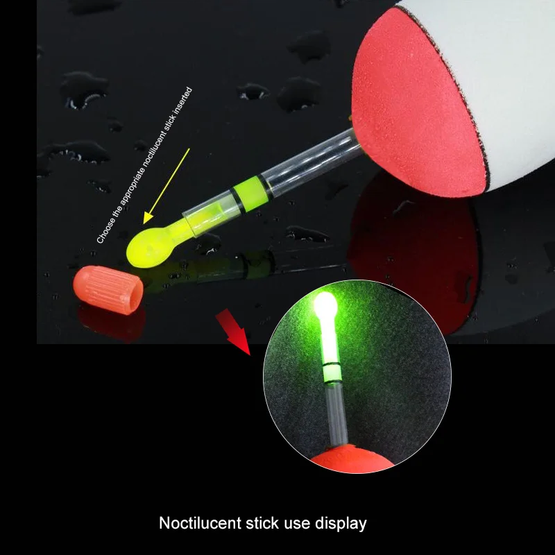 8 шт./лот EVA рыболовный Поплавок+ 10 шт. рыболовные светящиеся палочки Длинные вертикальные светящиеся ночные светящиеся палочки Рыболовные Поплавки поплавок наборы