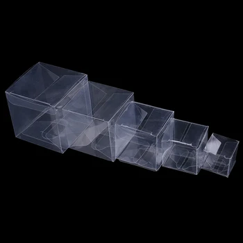 

50Pcs/lot 3x3x3cm-7x7x7cm Square PVC Chocolate Boxes Transparent Clear Gift Candy Box Wedding Favor Party Event Decoration