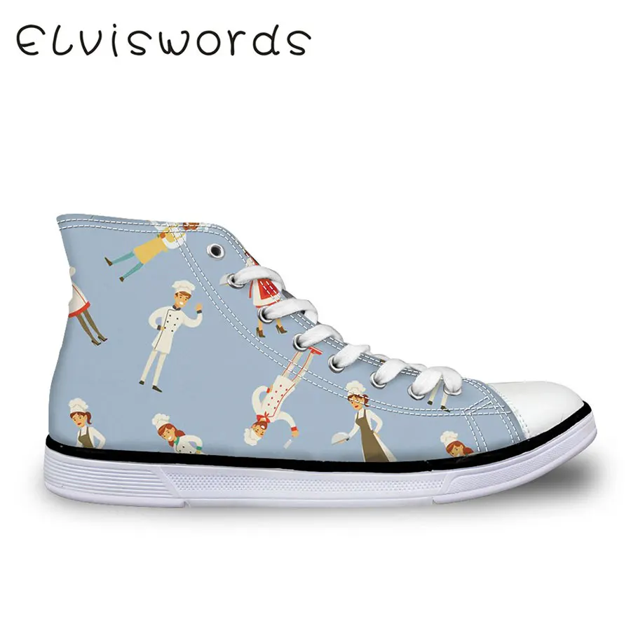 

2019 Spring and Summer New Women High-top Canvas Shoes Fashion Printed Cute Lace-up Flat shoes Student Casual Shoes