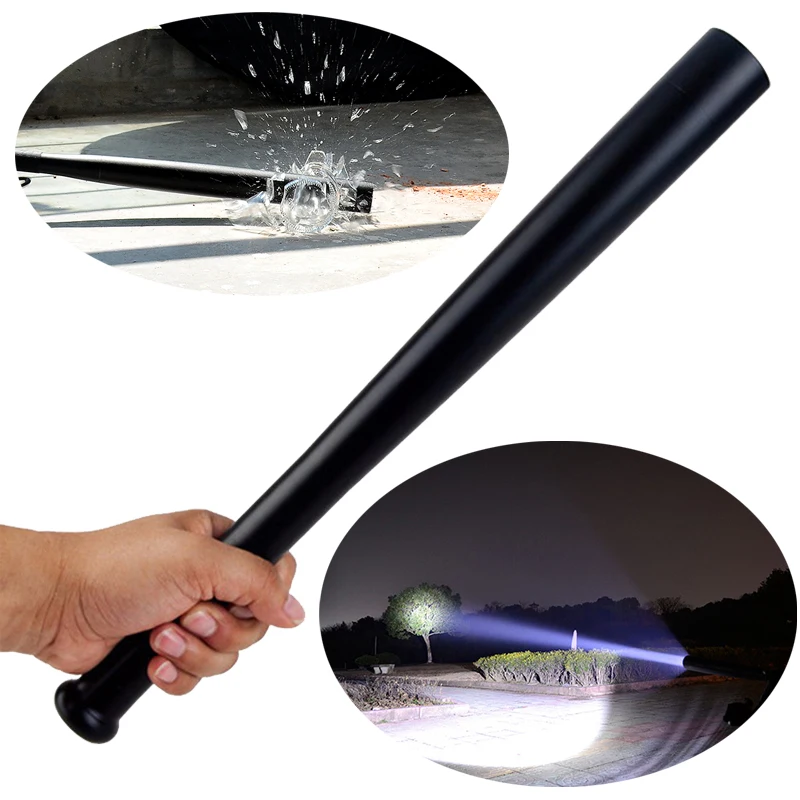 

Baton LED Flashlight Torch Lantern Super Bright Baseball Bat Torch Self Defense Police Flash Light 3 mode Tactical Lantern AA