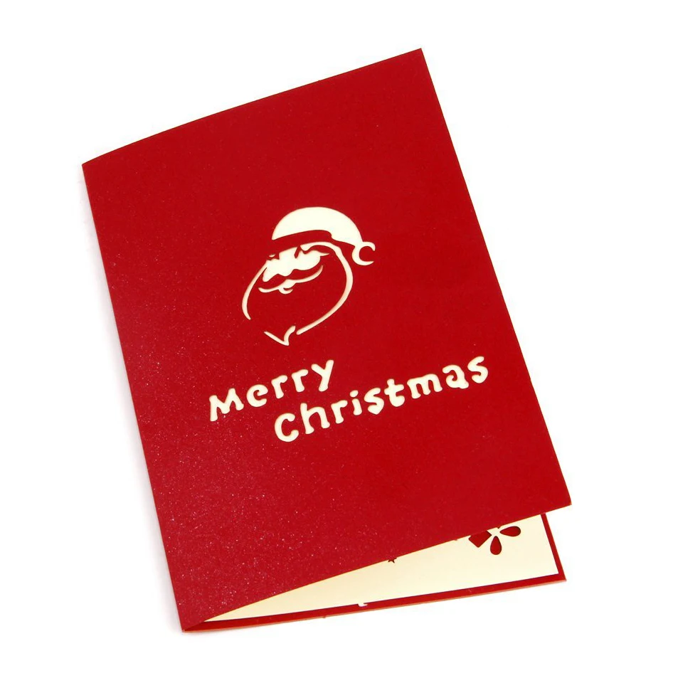 

Handmade Blank 3D Pop Up Greeting Card PostCards Santa Claus with Matching Envelope Laser-Cut Surprisingly Perfect Decorations