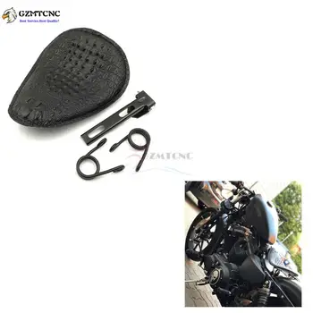 

3 Solo Driver Seat Pad &Mount Bracket &Spring For Harley Sportster 883 1200 XL Chopper Bobber Custom