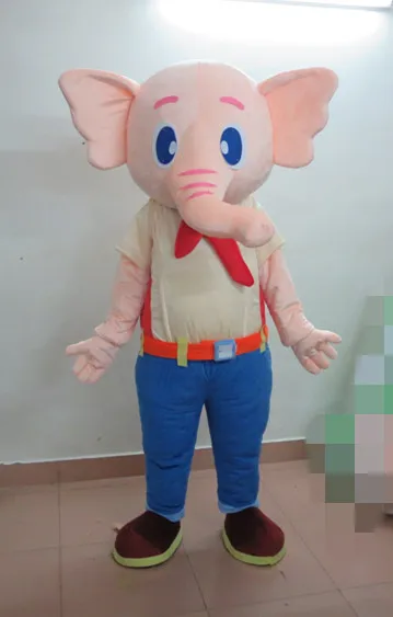 

Latest high quality Real Pictures! Super High Quality Deluxe Pink Elephant Mascot Costume Halloween Holiday special clothing