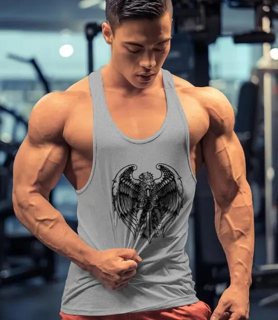 JEEING GEAR Mens Stringer Bodybuilding Workout Gym Tank Tops Y Back Cotton Color Camouflage Size XL