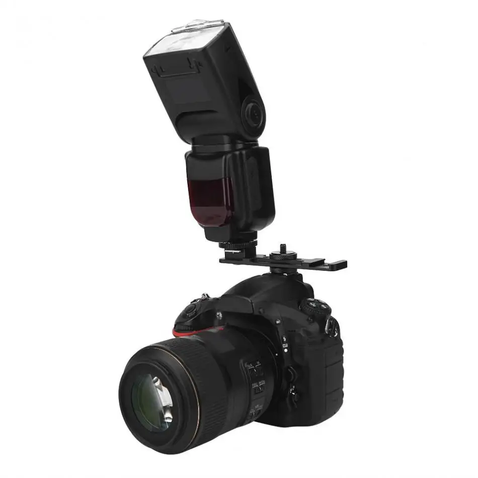 Камера Двойной Горячий башмак Удлинитель кронштейн аксессуарный для заполнения микрофон с подсветкой держатель