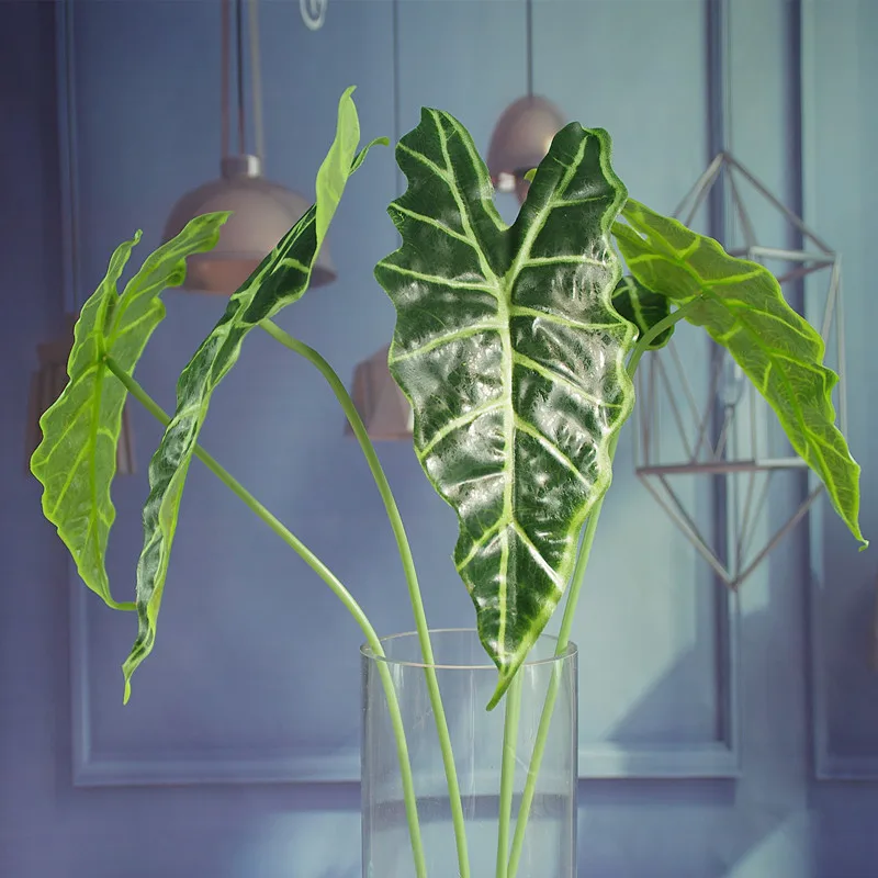 

5 pcs Green Alocasia Leaf Leaves Ivy Wedding Flower Arrangment Artificial Flower Floral Event Party Free Shipping