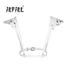 Женский Регулируемый пояс на грудь из искусственной кожи с двумя подплечниками для сексуальных костюмов на Хэллоуин вечерние ремни