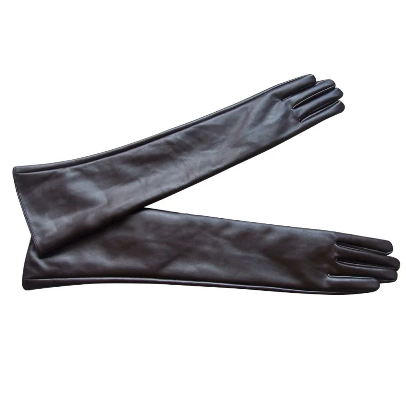 Женские вечерние перчатки Opera из искусственной кожи PU, длинные перчатки выше локтя, 7 цветов, PY6 CQ4 B3 - Цвет: Черный