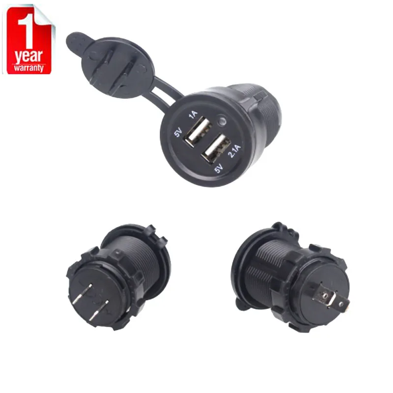 

3.1A Car Cigarette lighter Dual USB charging voltmeter style 12/24V Automobile & Motorcycle & Boat Waterproof cigarette lighter