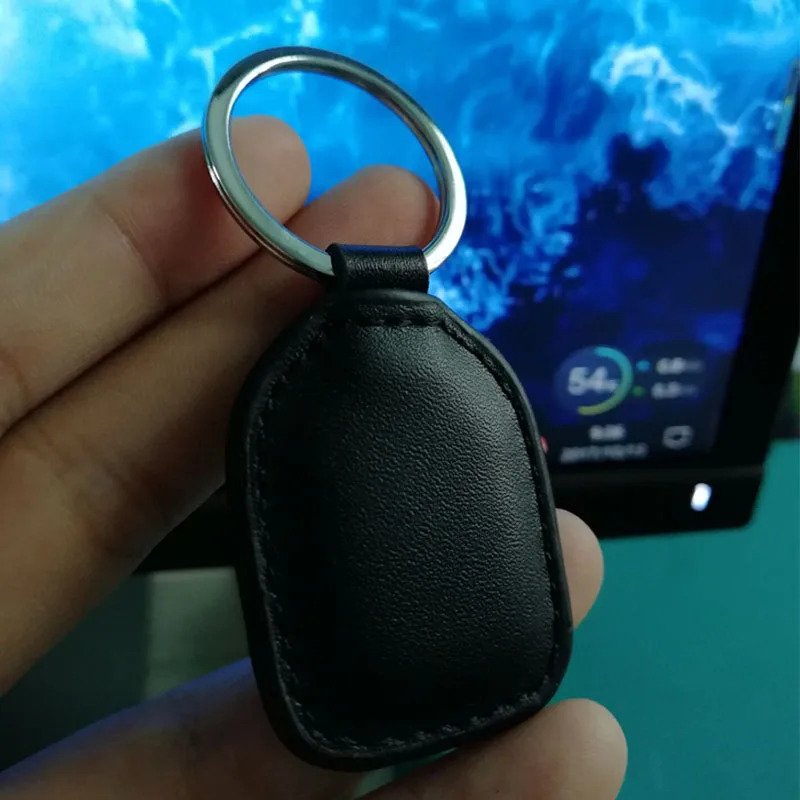 

125KHZ EM4305 T5577/13.56MHZ UID Writable Leather Tag Copy Duplicate Clone Access Control RFID Card Key Tag Ring