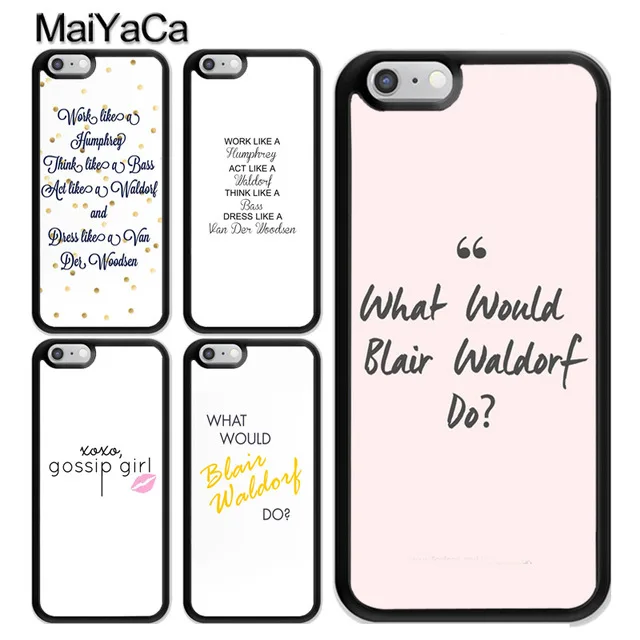 MaiYaCa Блэр Вальдорф Сплетница ТВ шоу для iPhone 4S SE 5C 5S 6S Plus X XR XS MAX черный мягкий чехол
