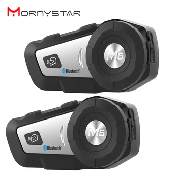 2018 MORNYSTAR 2 pcs M6 motorcycle helmet intercom motorbike wireless bluetooth Headset waterproof BT Interphone with FM 2018 MORNYSTAR 2 pcs M6 motorcycle helmet intercom motorbike wireless bluetooth Headset waterproof BT Interphone with FM