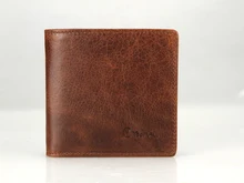 YYOOMALL Wear-resisting Top Grade Two Fold Genuine Leather Crazy Horse Leather Wallet Purse Card Case Holder w/ Photo Holder