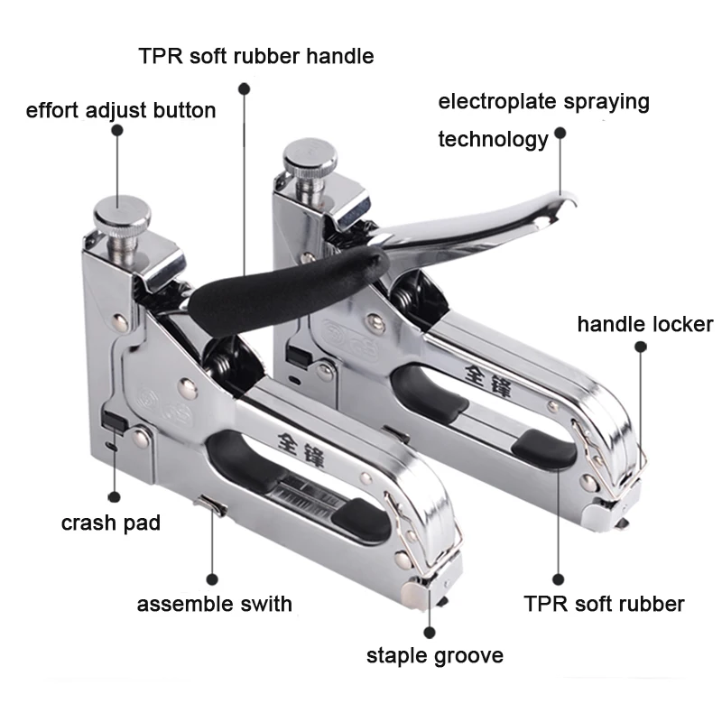 Tranvon 3 в 1 ручной пистолет для ногтей сверхмощный стальной штапельный пистолет для крепления материала декоративные элементы для обивки столярных изделий