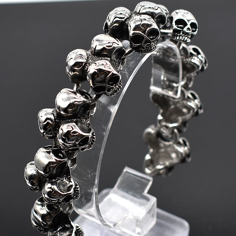 China stainless steel skull bracelet Suppliers
