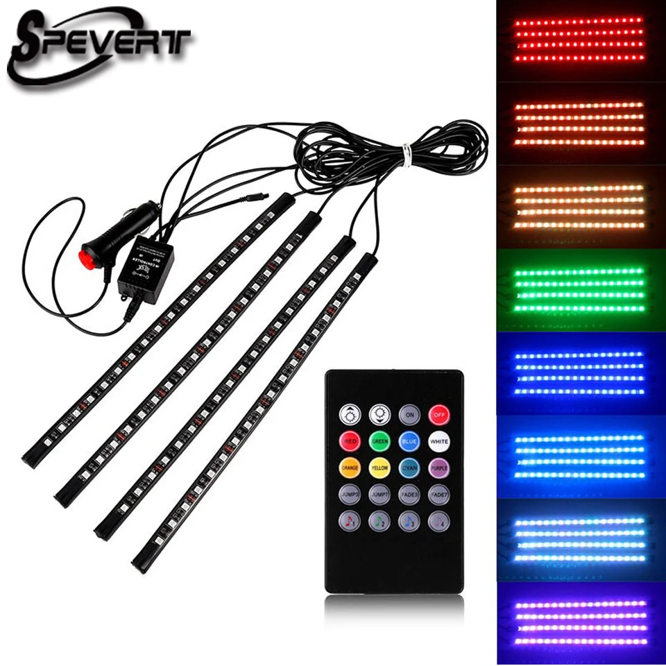 SPEVERT DC 12 В 10 Вт беспроводная ИК звуковая активация автомобильный Стайлинг RGB