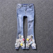 Новые повседневные брюки с широким клешем и блестками