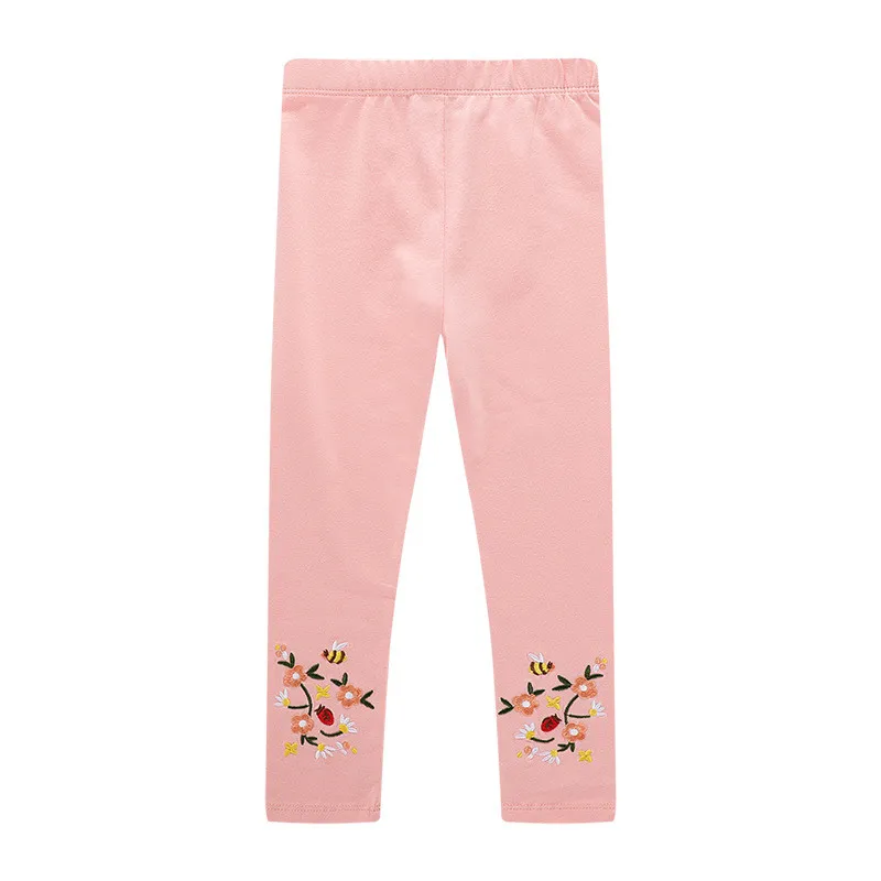 Узкие брюки на осень и весну; леггинсы с изображением единорога для девочек; Новая одежда для малышей; детские брюки; модные штаны с изображением животных; детская одежда - Цвет: L1179 pink