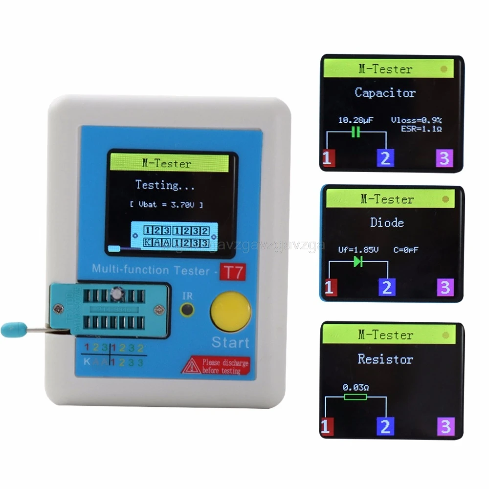 

LCR-T7 New Transistor Tester TFT Diode Triode Capacitance Meter LCR ESR Meter S08 dropship