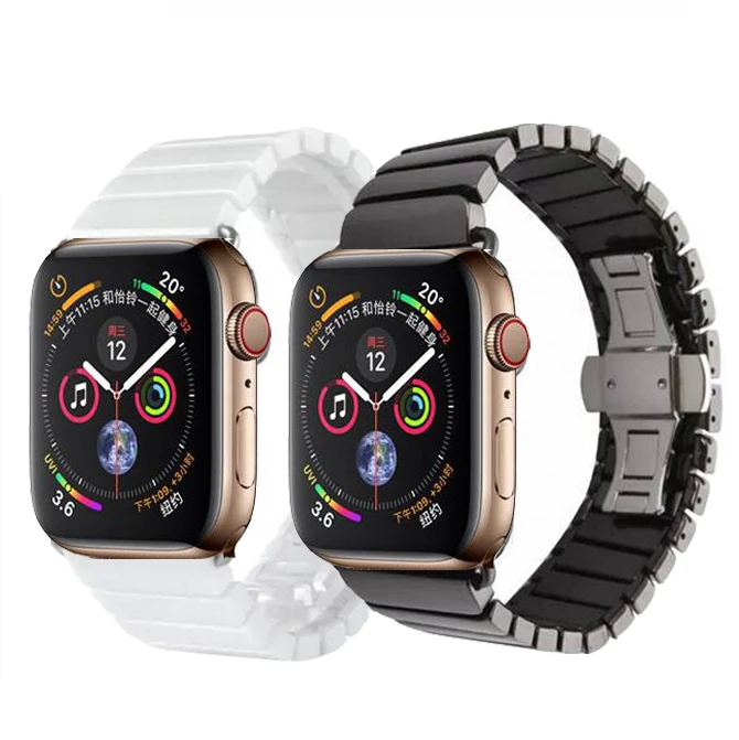 

Luxury Ceramic wrist band for Apple Watch 38mm 42mm 40mm 44mm Link Bracelet belt for iwatch 4 3 2 1 strapseries 5