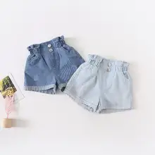 Летняя одежда для маленьких девочек, джинсовые шорты для малышей, однотонные джинсовые шорты для девочек, детские корейские джинсовые штаны, детские брюки JW7472